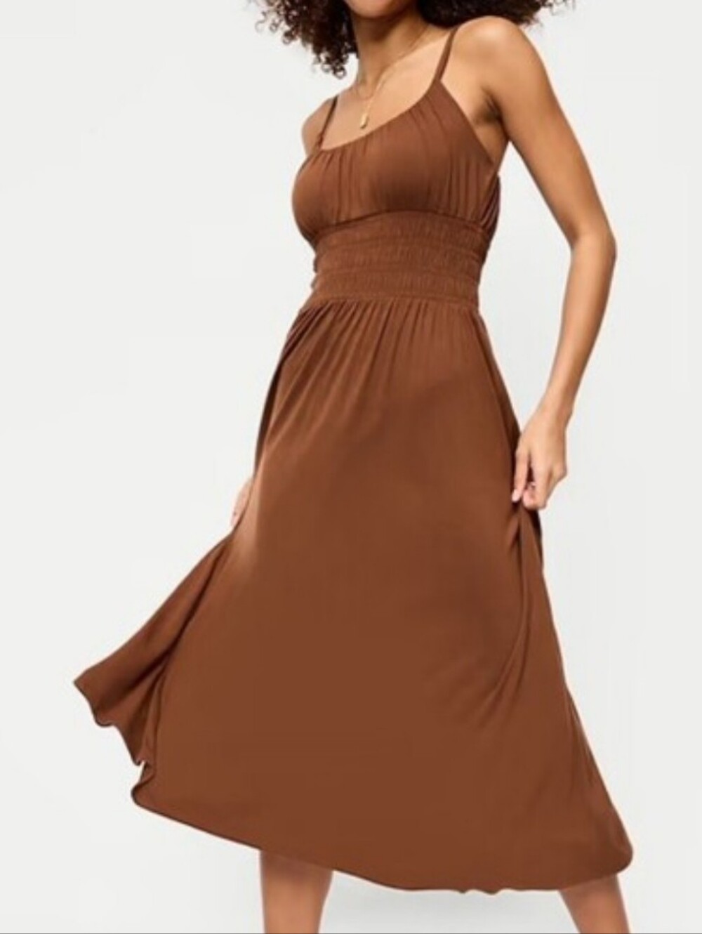 NWT - Old Navy Stretch Jersey Fit & Flare Smocked Waist Midi Dress - Size M Tall